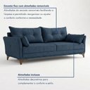 Ver imagem 4 de Sofá 3 Lugares Living 190cm com 2 Almofadas e Pés em Madeira Maciça Verona Espresso Móveis