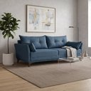 Ver imagem 1 de Sofá 3 Lugares Living 190cm com 2 Almofadas e Pés em Madeira Maciça Verona Espresso Móveis