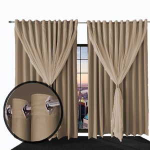 Cortina Quarto para Sala e Blecaute Lea 3,30 X 2,30 Bege