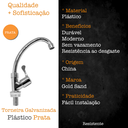 Ver imagem 4 de Torneira Pia Cozinha Prata Plástico Abs 1/4 Gold Sand