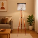 Ver imagem 1 de Luminária Kira Tripé Tornedos Destalhes em Couco Sintético