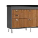 Ver imagem 3 de Balcão de Cozinha 144cm Grande 3 Gavetas Armário 100% MDF:Cinza/Freijó