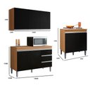 Ver imagem 3 de Conjunto Cozinha Compacta Moderna Balcão Pia sem Tampo 120cm Balcão Cooktop Armário Aéreo Ajl Móveis