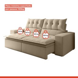 Sofá Retrátil e Reclinável 4 Lugares Pillowtop Duplo M118 - 10