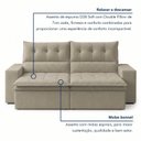 Ver imagem 6 de Sofá Retrátil e Reclinável 4 Lugares 230cm Pillow Top Duplo Base Madeira Maciça Paris