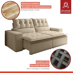 Sofá Retrátil e Reclinável 4 Lugares Pillowtop Duplo M118 - 7