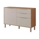 Ver imagem 1 de Módulo Cozinha Divina Balcão com Tampo com 2 Portas e 2 Gavetas 120 Cm Freijó Off White