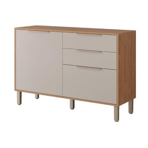 Módulo Cozinha Divina Balcão com Tampo com 2 Portas e 2 Gavetas 120 Cm Freijó Off White