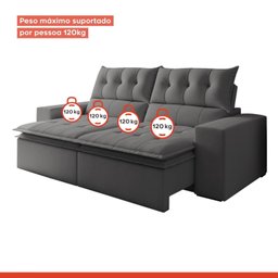 Sofá Retrátil e Reclinável 4 Lugares Pillowtop Duplo M118 - 8