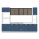 Ver imagem 1 de Cozinha Completa Amara 13 Portas 4 Gavetas com Vidro 40250776 Azul/branco - Politorno