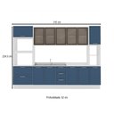 Ver imagem 3 de Cozinha Completa Amara 13 Portas 4 Gavetas com Vidro 40250776 Azul/branco - Politorno