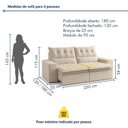 Ver mais imagens de Sofá Retrátil e Reclinável 4 Lugares 230cm Pillow Top Duplo Base Madeira Maciça Paris