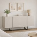 Ver imagem 1 de Aparador Buffet para Sala de Jantar 4 Portas 160cm Pés Industrial Benita N01 Off White Champanhe