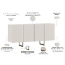 Ver imagem 2 de Aparador Buffet para Sala de Jantar 4 Portas 160cm Pés Industrial Benita N01 Off White Champanhe - L