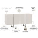 Ver imagem 2 de Aparador Buffet para Sala de Jantar 4 Portas 160cm Pés Industrial Benita N01 Off White Champanhe