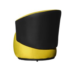 Poltrona Orgânica Veludo Amarelo Com Composê Preto - Belliv Decor - 3
