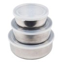 Ver imagem 1 de Kit Conjunto 3 Potes Inox com Tampa Plástica