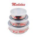Ver imagem 2 de Kit Conjunto 3 Potes Inox com Tampa Plástica