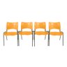 Kit com 4 Cadeiras Iso turim plastica Igreja Recepção Escola Laranja PopMov kit 4 cadeira iso - 1