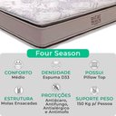 Ver imagem 2 de Cama Box Baú Solteiro e Colchão Four Season Molas V-store Cor:branco