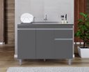 Ver imagem 1 de Gabinete de Cozinha 120cm Cinza 3 Portas 1 Gaveta S/ Tampo - Pop