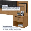 Ver imagem 5 de Cabeceira Casal Queen com 2 Mesas de Cabeceira LED Corino Calitan Marrom Amêndoa Clean/Preto Fosco