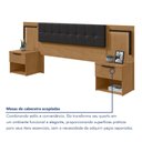 Ver imagem 6 de Cabeceira Casal Queen com 2 Mesas de Cabeceira LED Corino Calitan Marrom Amêndoa Clean/Preto Fosco