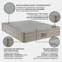 Ver imagem 4 de Colchão Queen Mola Ensacada 158CMX25CMX198CM Airtech Spring Pocket Ortobom Bege