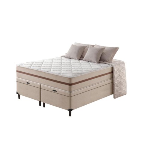 Cama Box Baú com Colchão de Molas Ensacadas Classic Pocket Super King 193cm