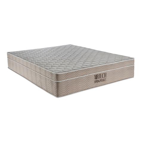 Colchão Viúva Mola Ensacada Superpocket 128CMX25CMX188CM Airtech Spring Pocket Ortobom Bege Branco