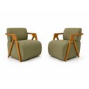Ver imagem 2 de Kit 2 Poltronas Modernas em Tecido Boucle Hope Verde Oliva