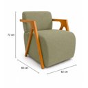 Ver imagem 3 de Kit 2 Poltronas Modernas em Tecido Boucle Hope Verde Oliva