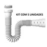 Kit 5 Sifão Universal Sanfonado Extensivo Pia Água Quente - 1