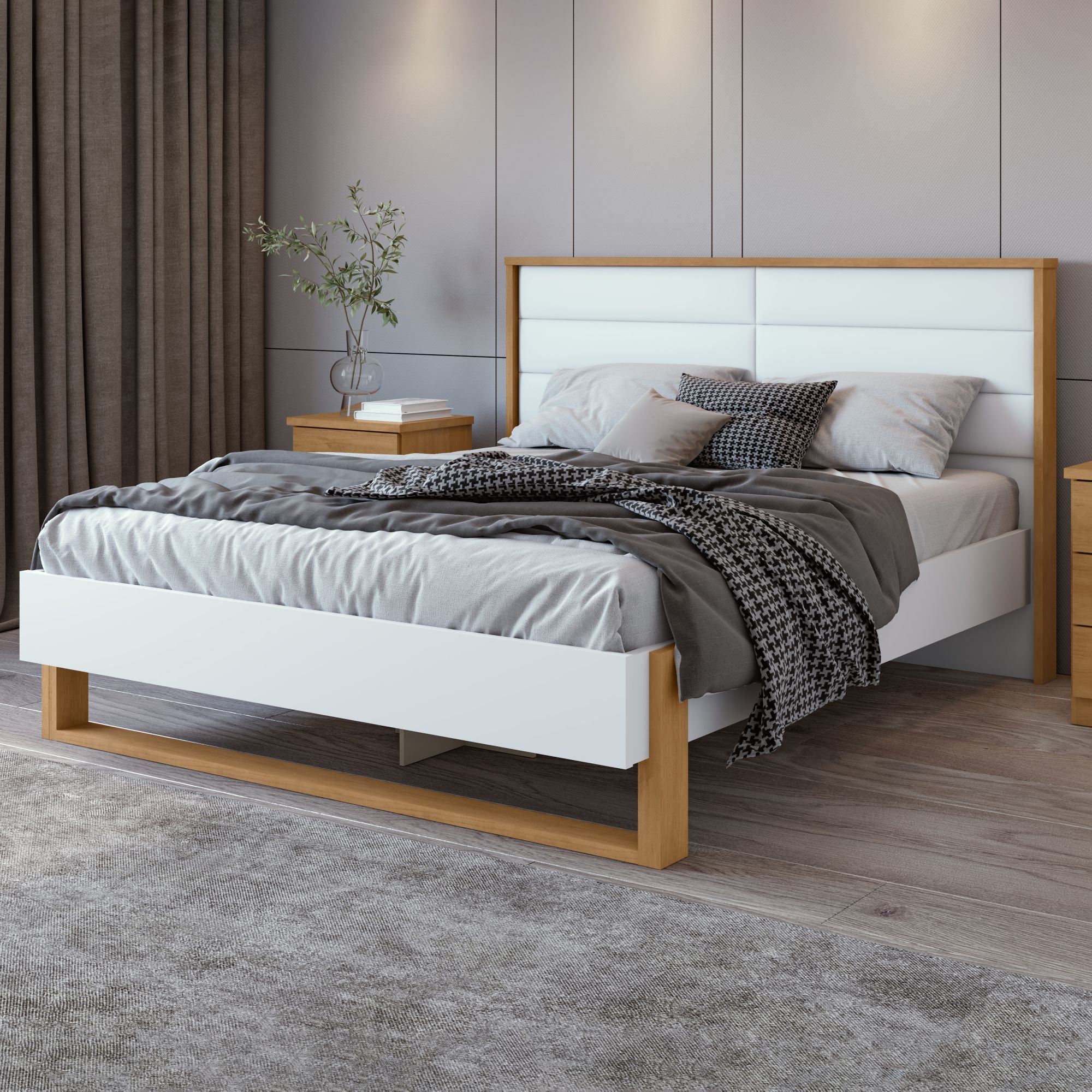 Cama Queen 160cm com LED Freetown 