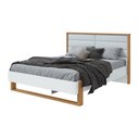 Ver imagem 3 de Cama Queen com LED e Pés Flutuantes Freetown Madeira Marrom Amêndoa Clean/Branco