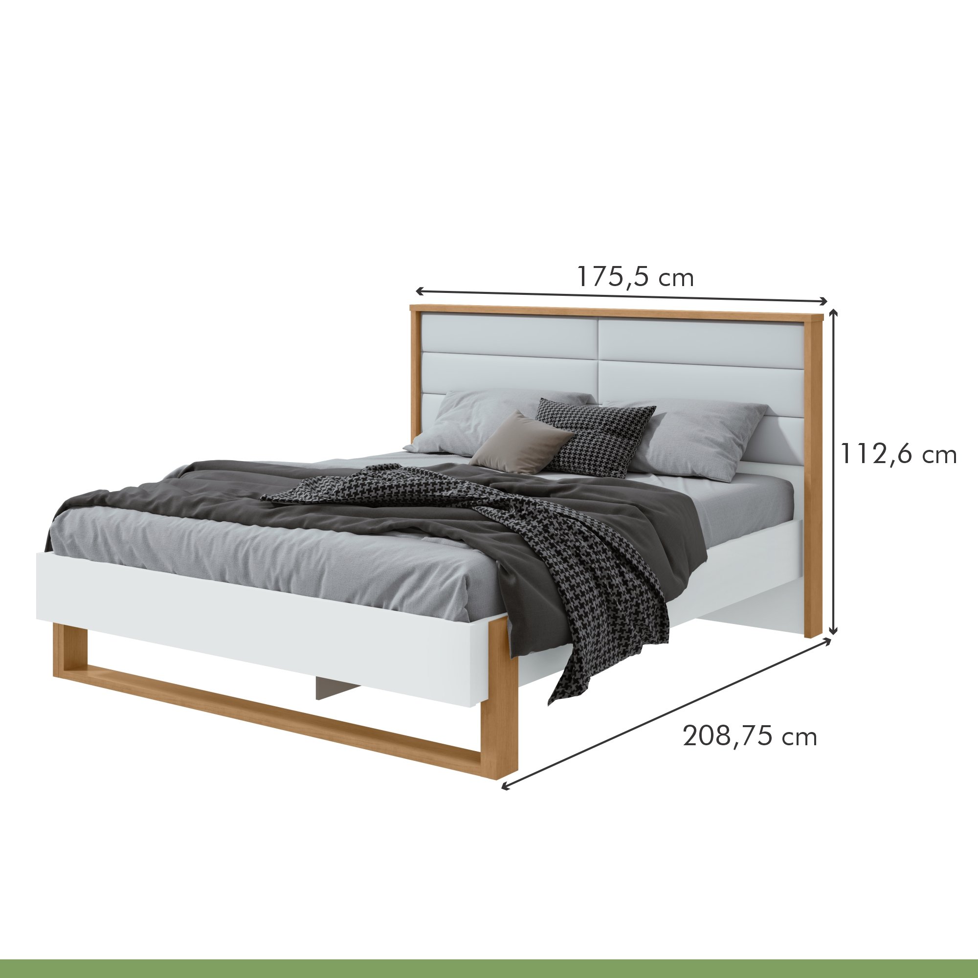 Cama Queen 160cm com LED Freetown Móveis Lopas - 6