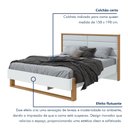 Ver imagem 5 de Cama Queen com LED e Pés Flutuantes Freetown Madeira Marrom Amêndoa Clean/Branco