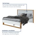 Ver imagem 6 de Cama Queen com LED e Pés Flutuantes Freetown Madeira Marrom Amêndoa Clean/Branco