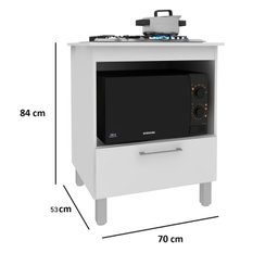 Balcão Para Cooktop 4 Bocas 1 Porta 1 Nicho para Forno - 3