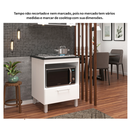 Balcão Para Cooktop 4 Bocas 1 Porta 1 Nicho para Forno - 6