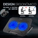 Ver mais imagens de Base Refrigerada para Notebook 12" a 17" com 2 Coolers Silenciosos, 8 Níveis de Altura, Iluminação L