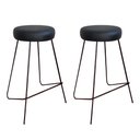 Ver imagem 1 de Kit 2 Banqueta Banco Aço Média Cozinha Bar Balcão 63cm Preta