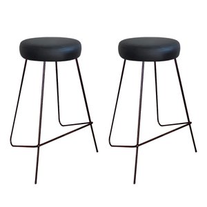 Kit 2 Banqueta Banco Aço Média Cozinha Bar Balcão 63cm Preta