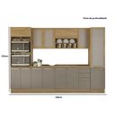 Ver imagem 2 de Armário de Cozinha Modulada Completa Reta 8 Peças 3,20m Botanic Kappesberg - Nogueira/Fendi