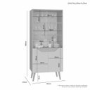 Ver imagem 4 de Cristaleira 4 Portas Plena Candian Amarelo/Cinamomo/Off White