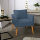 Ver mais imagens de Kit 2 Poltronas Aline Suede Azul Marinho Pés Palito Castanho - D’Rossi