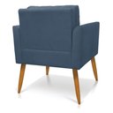 Ver imagem 5 de Kit 2 Poltronas Aline Suede Azul Marinho Pés Palito Castanho - D’Rossi