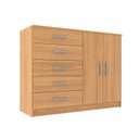 Ver imagem 3 de Cômoda 2 Portas 5 Gavetas Marrom/Cinamomo