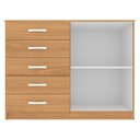 Ver imagem 5 de Cômoda 2 Portas 5 Gavetas Marrom/Cinamomo