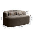Ver imagem 4 de Banco Orgânico 2 Lugares Sofá Roma Sala Almofadas 140cm Bouclé:marrom